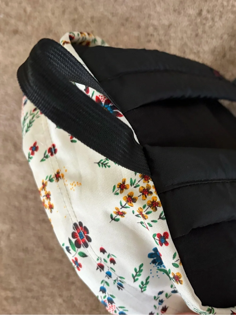 Jansport Cream Backpack with Multicolor Floral Print